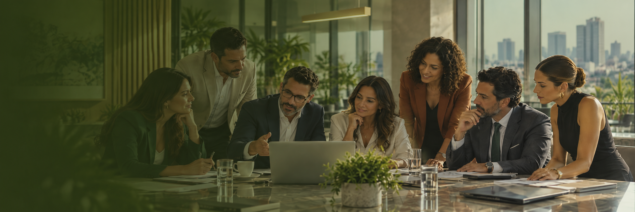 Equipo empresarial en reunión de trabajo